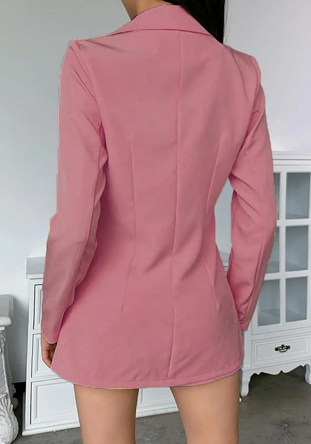 2 Piece Outfits for Women Long Sleeve Solid Open Front Blazer Shorts with Belt Casual Elegant Business Suit Sets