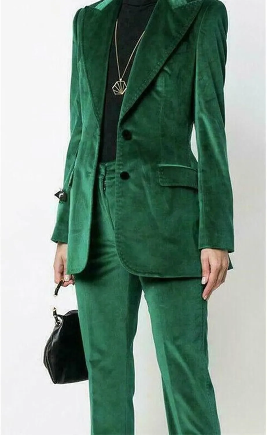 2 Piece Velvet Business Suit Pants Sets Formal Blazer&Pants Work Wear for Women