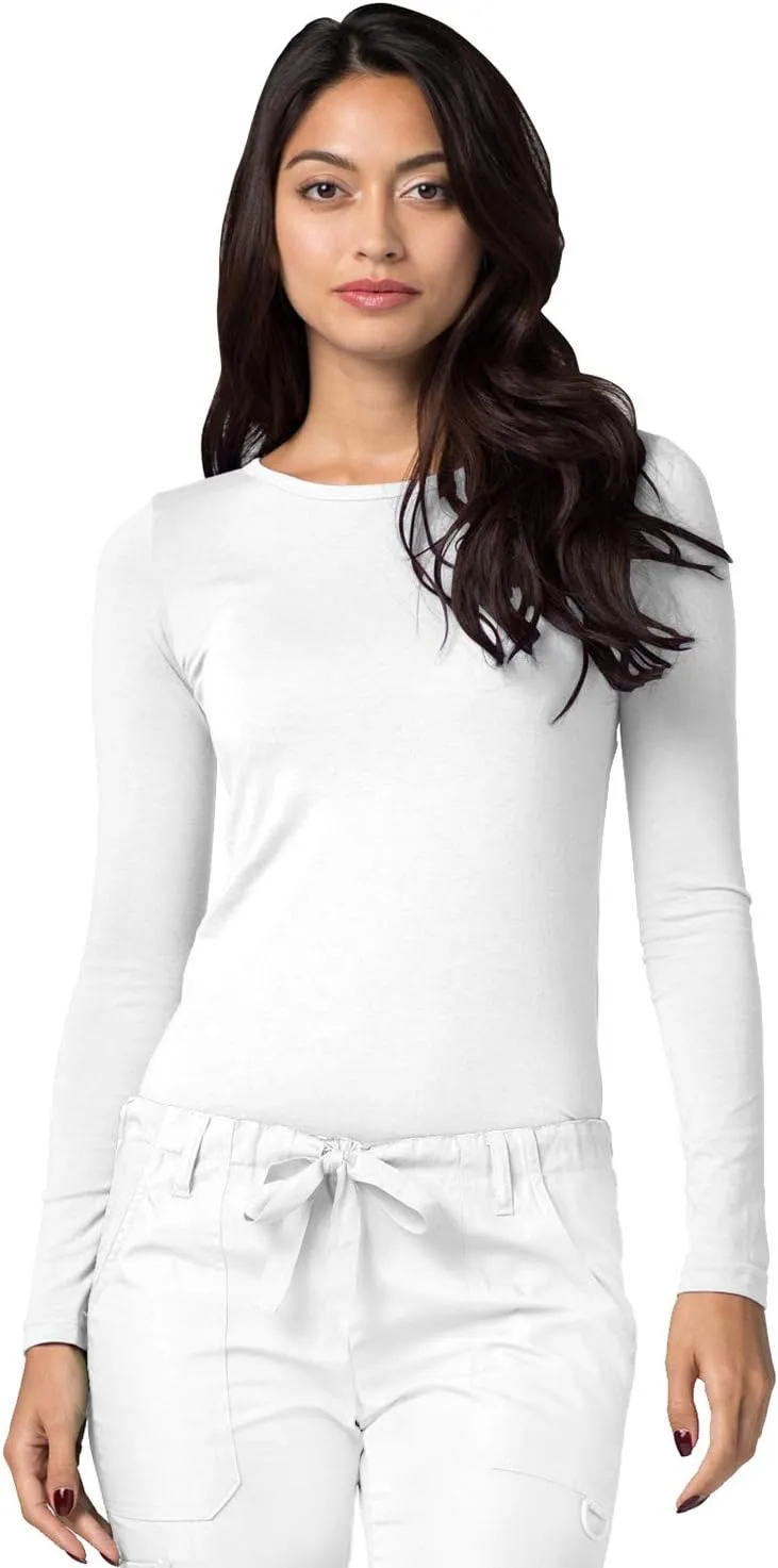 Adar Underscrubs for Women Multi Color 3 Pack - Long Sleeve Underscrub Comfort Tee