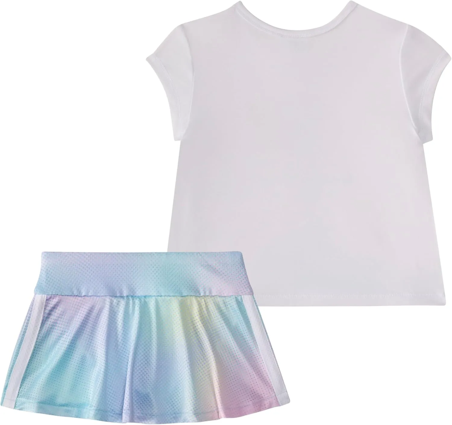 adidas baby-girls Short Sleeve Pleated Tee Shirt and Aop Flounce Skort Set