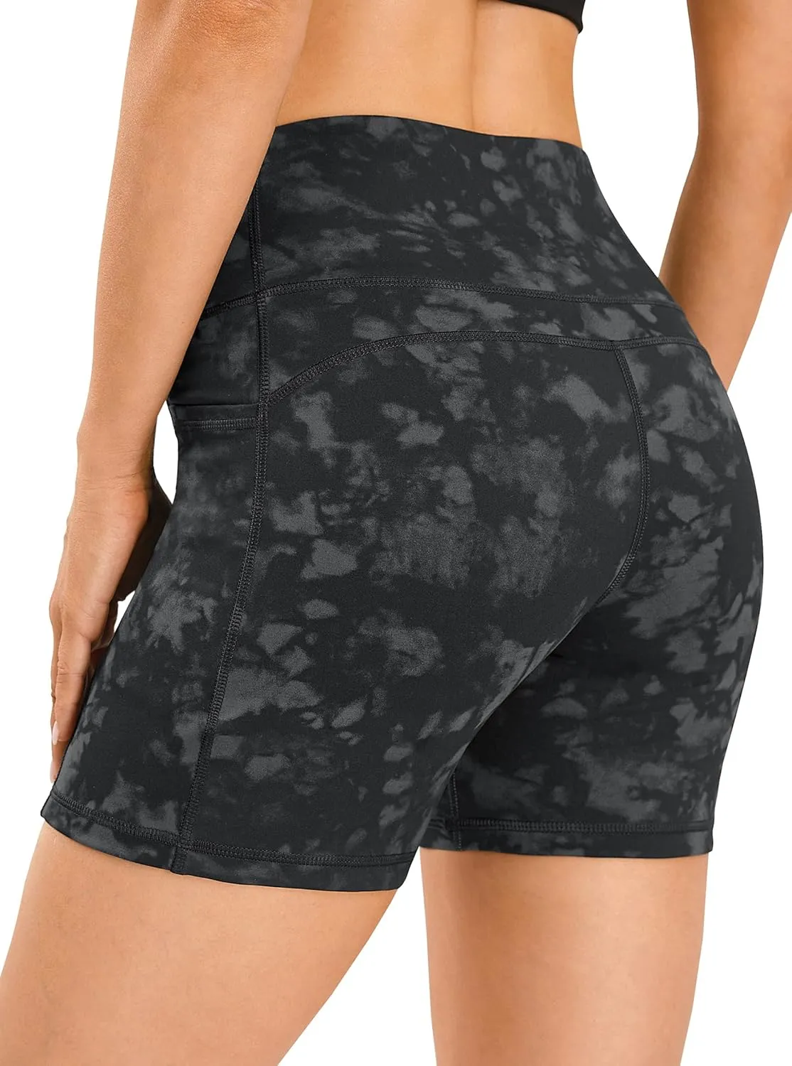AFITNE Women's High Waist Biker Shorts with Pockets, Tummy Control Athletic Workout Running Yoga Shorts