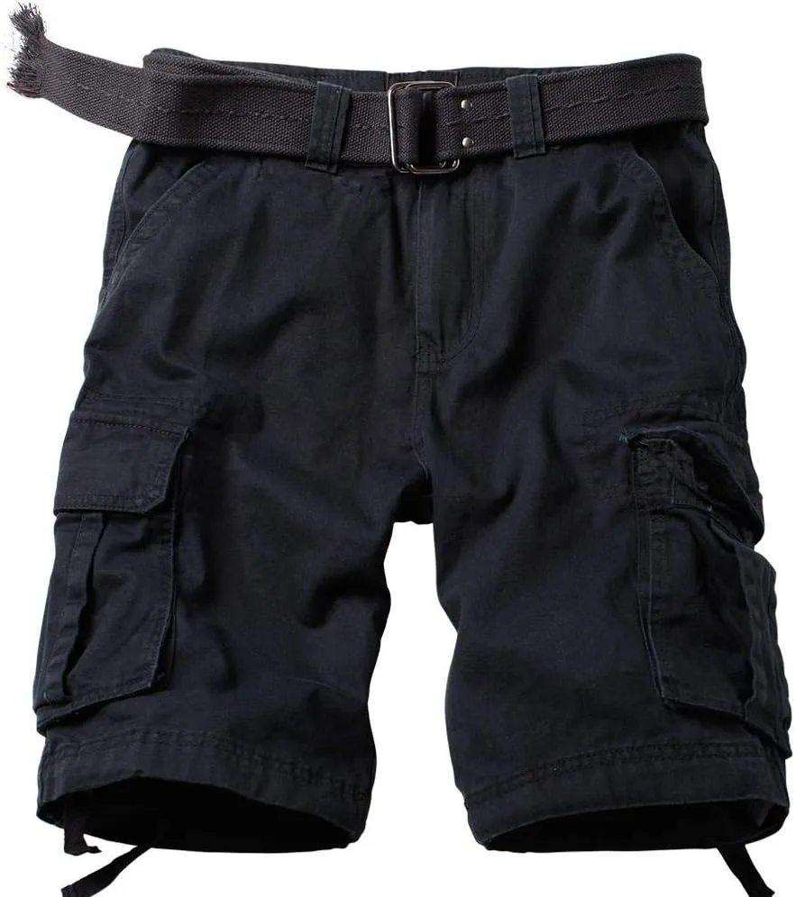 AKARMY Men's Cotton Casual Multi Pocket Outdoor Camouflage Shorts Twill Camo Cargo Shorts(No Belt)