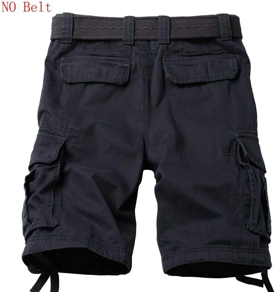 AKARMY Men's Cotton Casual Multi Pocket Outdoor Camouflage Shorts Twill Camo Cargo Shorts(No Belt)