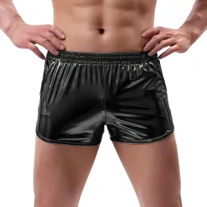 AMY COULEE Mens Metallic Shorts Sexy Shiny Sparkly Rave Outfit Holographic Booty Shorts with Pockets
