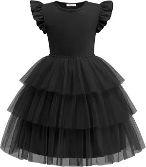 Arshiner Toddler Tutu Dress Girls Fluffy Tiered Summer Dresses Cute Party Tulle Sundress for Kids 2-7Y