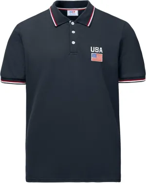 Arvilhill Men's American Flag Polo Shirts Patriotic Golf Polos 1776 Cotton Pique Tee Tops (S-3XL)