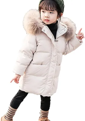 Baby Girls Boys Kids Down Jacket Coat Down Feather Winter Warm Hooded Puffer Jacket Todder Down Outerwear