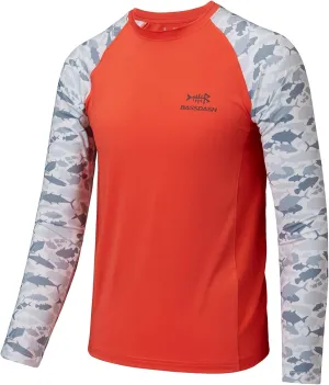 BASSDASH Youth UPF50  Camo Long Sleeve Fishing Shirt UV Protection Quick Dry Tee