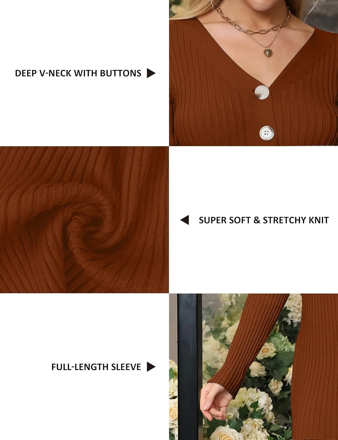 Blooming Jelly Womens Long Sleeve Sweater Dress Sexy V Neck Bodycon Mini Fall Dress Trendy Ribbed Knit Ladies Winter Sweater