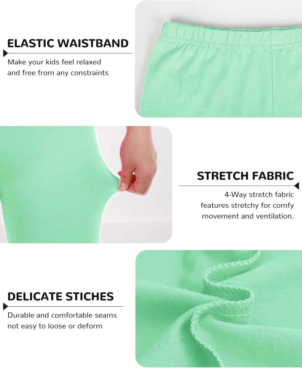 BOOPH Girls Volleyball Bike Shorts Toddler Kids Athletic Cartwheel Dance Compression Shorts 3 Pack
