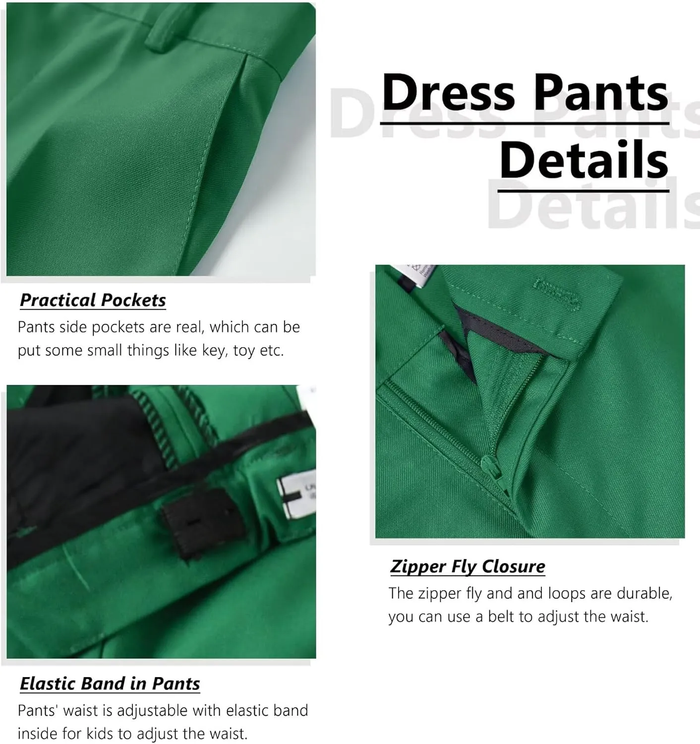 Boys Suit Formal Dress Pants Vest Suit Set for Boys Wedding Outfits with Dress Shirt Tie and Pocket Square