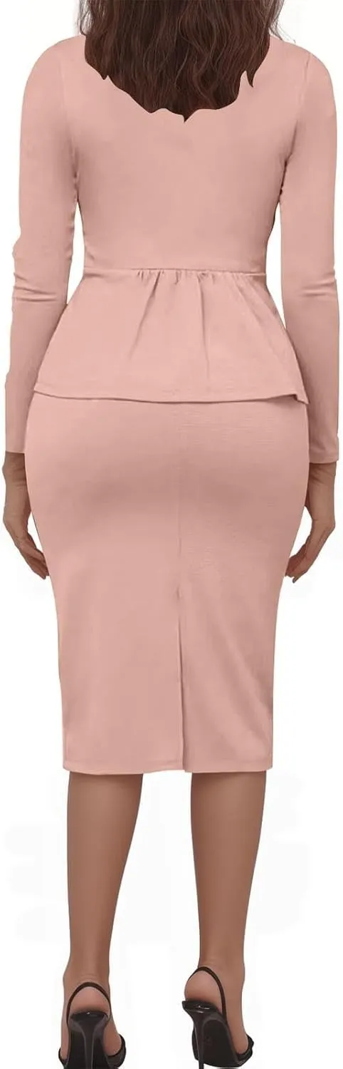 Canbebig Womens Suits 2 Piece Set Lapel Blazer and Pencil Skirt Dressy Suits Business Skirt Suits Work Office Fashion Outfits