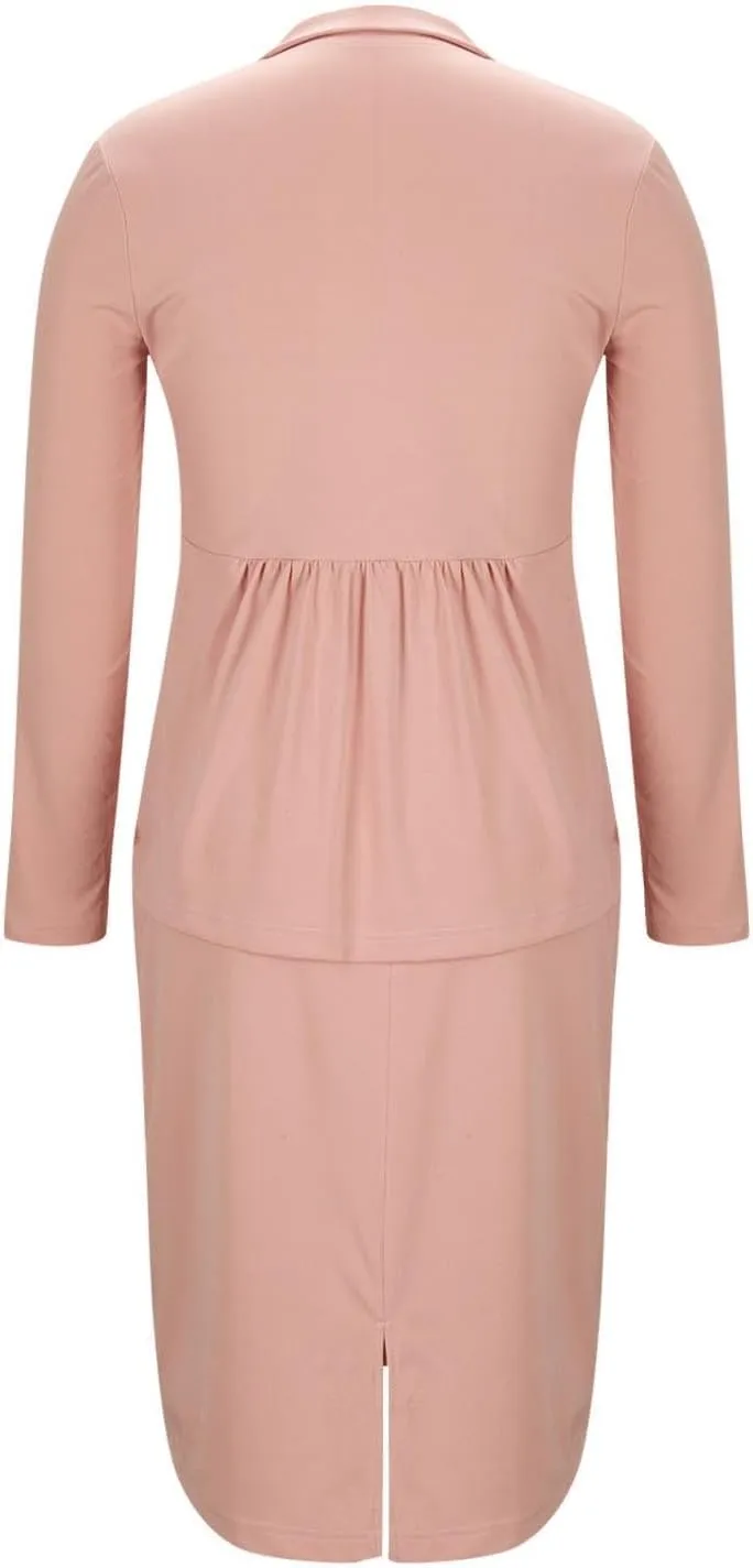 Canbebig Womens Suits 2 Piece Set Lapel Blazer and Pencil Skirt Dressy Suits Business Skirt Suits Work Office Fashion Outfits