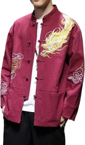Chinese Embroidered Jacket Men Coat Korean Style Jackets For Men