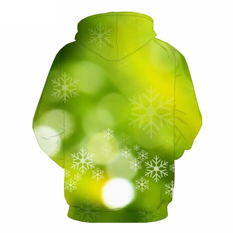 Christmas Sweatshirts men Snowflake 3d Printed New Year Sweatshirt Printed Green Hoody Anime