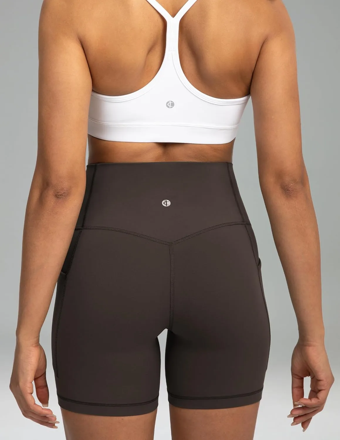 Colorfulkoala Women's Dreamlux Biker Shorts with Pockets 6" Inseam High Waisted Workout Gym Yoga Shorts