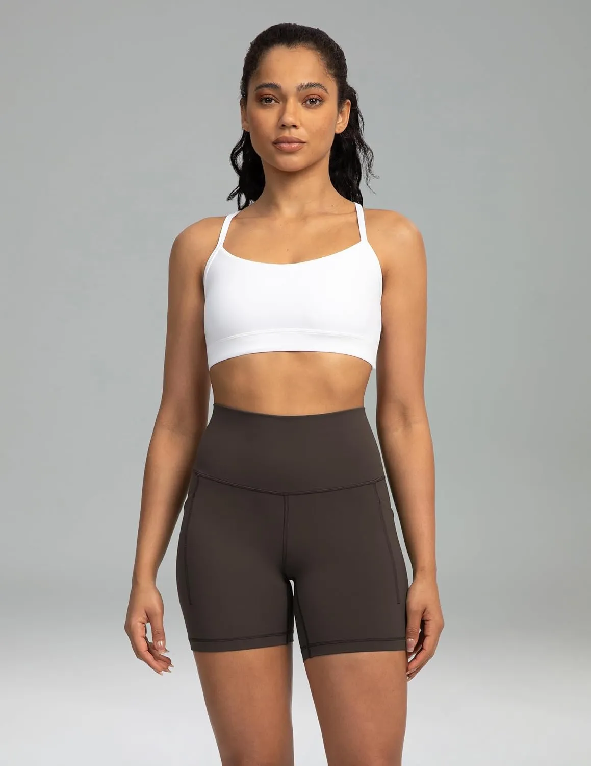 Colorfulkoala Women's Dreamlux Biker Shorts with Pockets 6" Inseam High Waisted Workout Gym Yoga Shorts