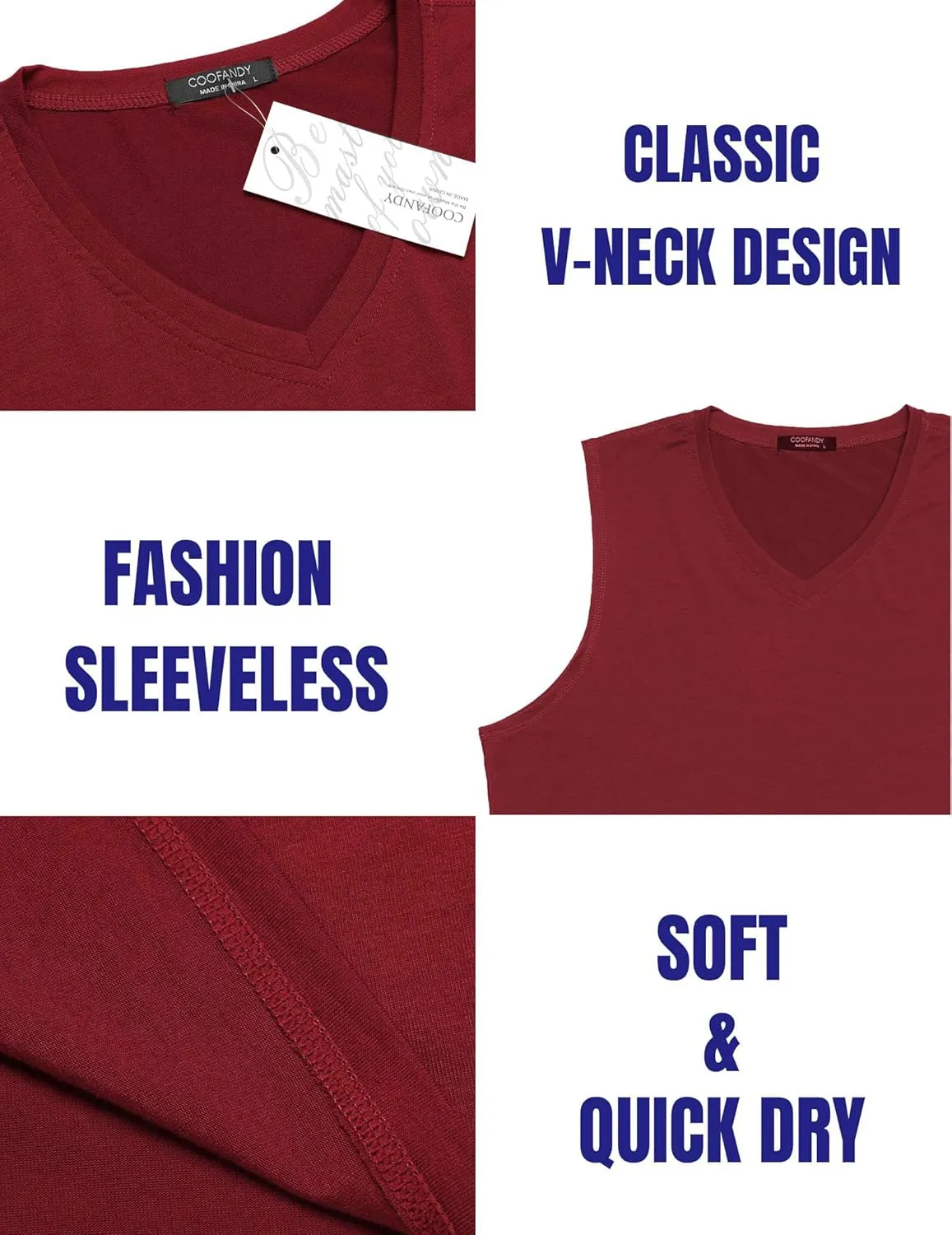 COOFANDY Men's 3 Pack Workout Tank Tops Gym Sleeveless Shirts V Neck Bodybuilding Muscle Tee Shirt