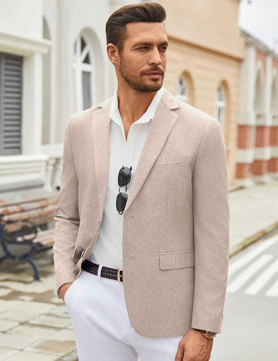 COOFANDY Men's Casual Blazer Lightweight Unlined Sport Coat Regular Fit Two Button Suit Jacket