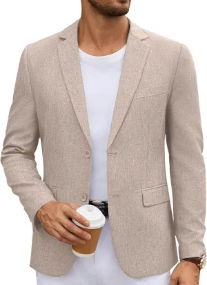COOFANDY Men's Casual Blazer Lightweight Unlined Sport Coat Regular Fit Two Button Suit Jacket