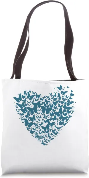 Cottagecore Heart Vintage Floral Butterfly Boho Women Tote Bag