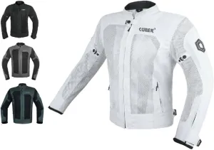 CUBER MOTORCYCLE BREATHABLE MESH JACKET MENS WITH CE ARMOR BIKERS RACING GEAR, SUMMER MOTORBIKE PROTECTIVE JACKET