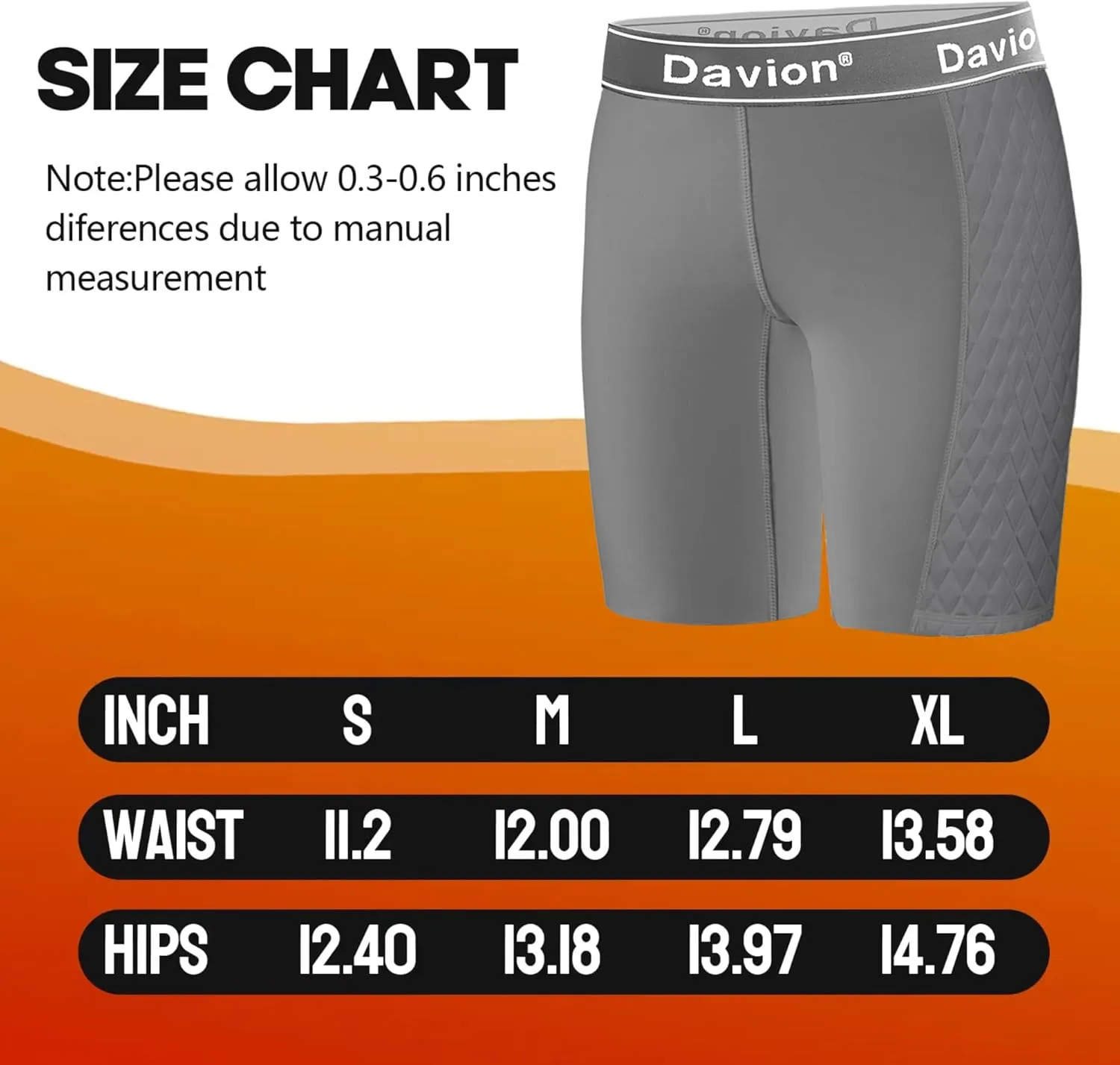 Davion Youth Girls Sliding Shorts Athletic Compression Padded Shorts for Kids Baseball Football Lacrosse