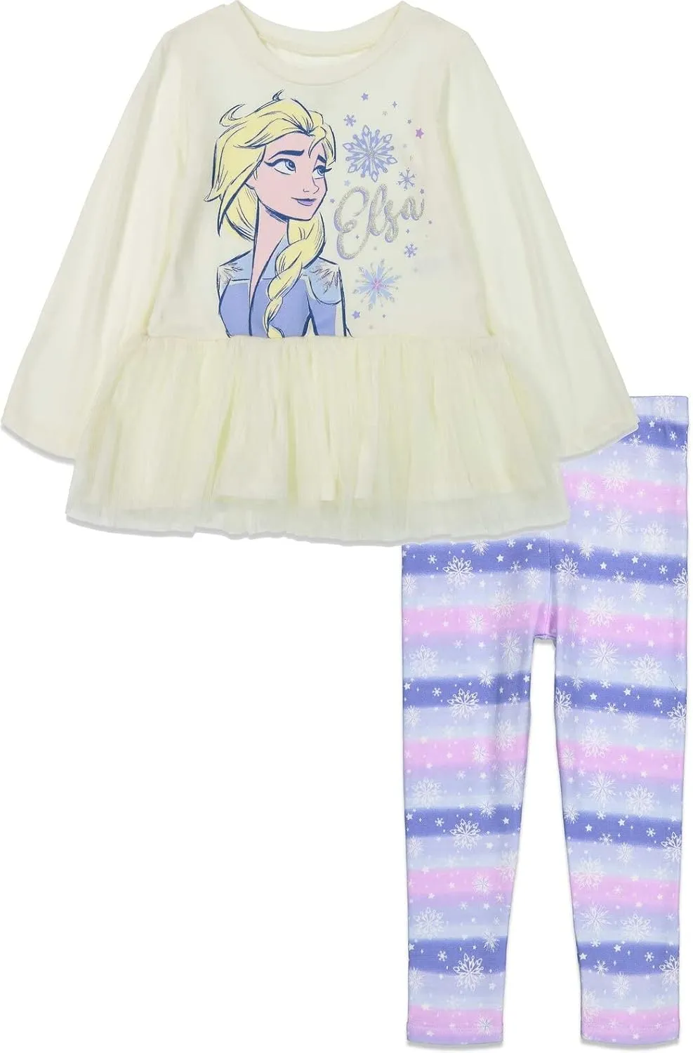 Disney Frozen Elsa Anna Frozen Girls T-Shirt and Leggings Outfit Set Infant to Little Kid