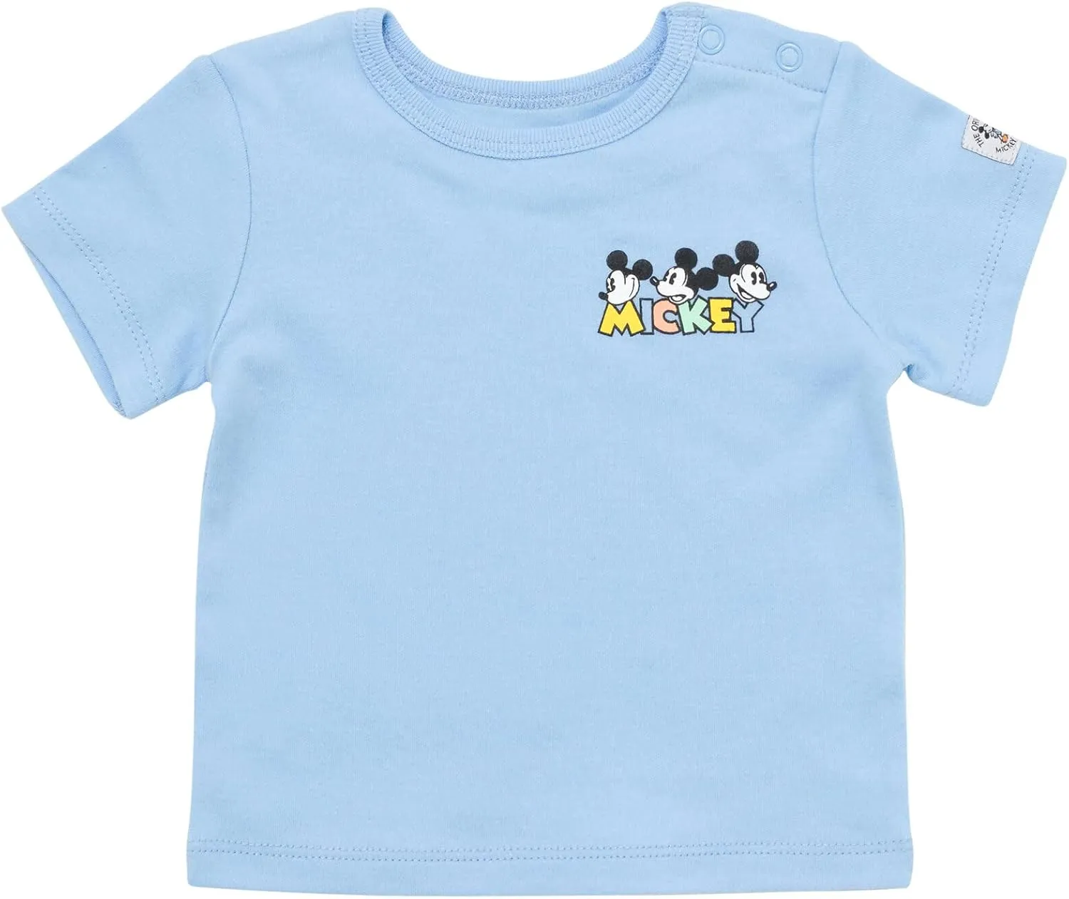 Disney Junior Baby French Terry Short Overalls, T-Shirt and Hat 3 Piece Outfit Set Newborn to Infant Sizes (OS - 24 Months)