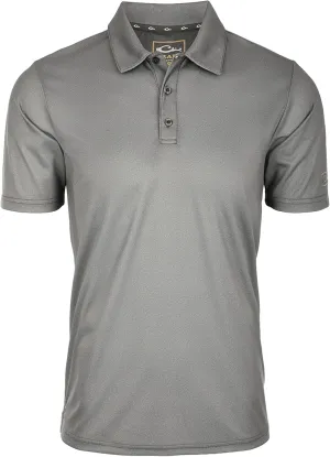 Drake Waterfowl Men's Performance Heather Short Sleeve Polo Shirt - Moisture-Wicking Quick Dry UPF Sun Protective Active Tee