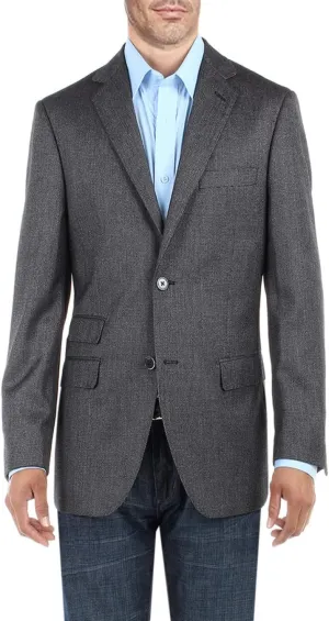DTI BB Signature Men's Two Button Birdseye Suit Jacket Modern Fit Blazer Coat