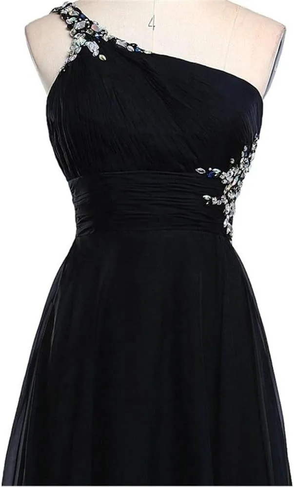 Dydsz Women's One Shoulder Evening Dresses for Prom Party Dress Ombre Formal Gown