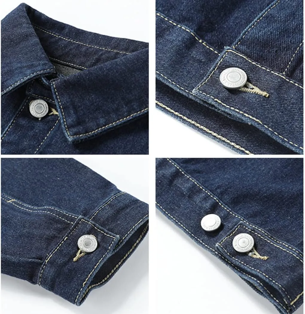 ebossy Women's Casual Loose Distressed Denim Jacket Classic Vintage Oversized Washed Trucker Jean Coat