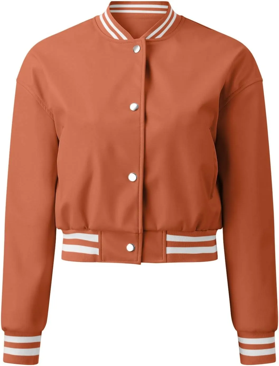 ECKHARDT Jackets for Women Corduroy Patchwork Stand Collar Button Long Sleeve Elastic Leather Pocket Coat Floral Zipped