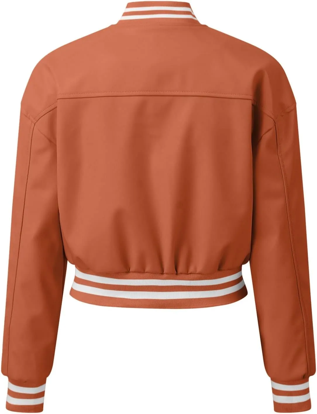 ECKHARDT Jackets for Women Corduroy Patchwork Stand Collar Button Long Sleeve Elastic Leather Pocket Coat Floral Zipped