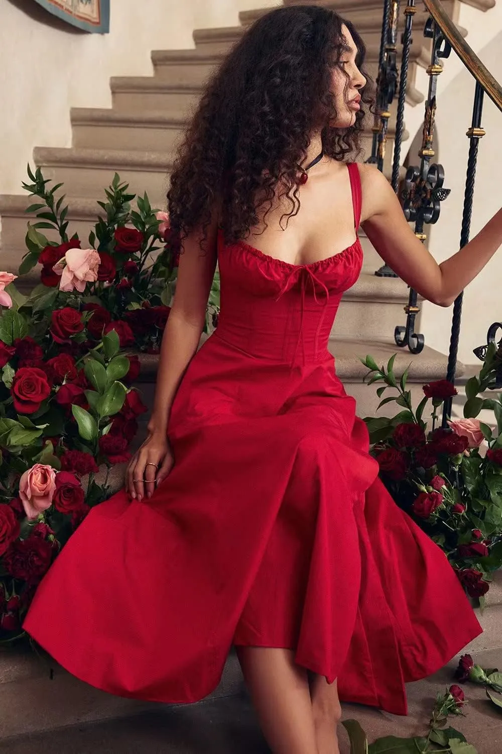 Floral Bustier Midriff Waist Shaper Dress,Print Bustier Sundress,Spaghetti Strap Beach Womens Long Dresses