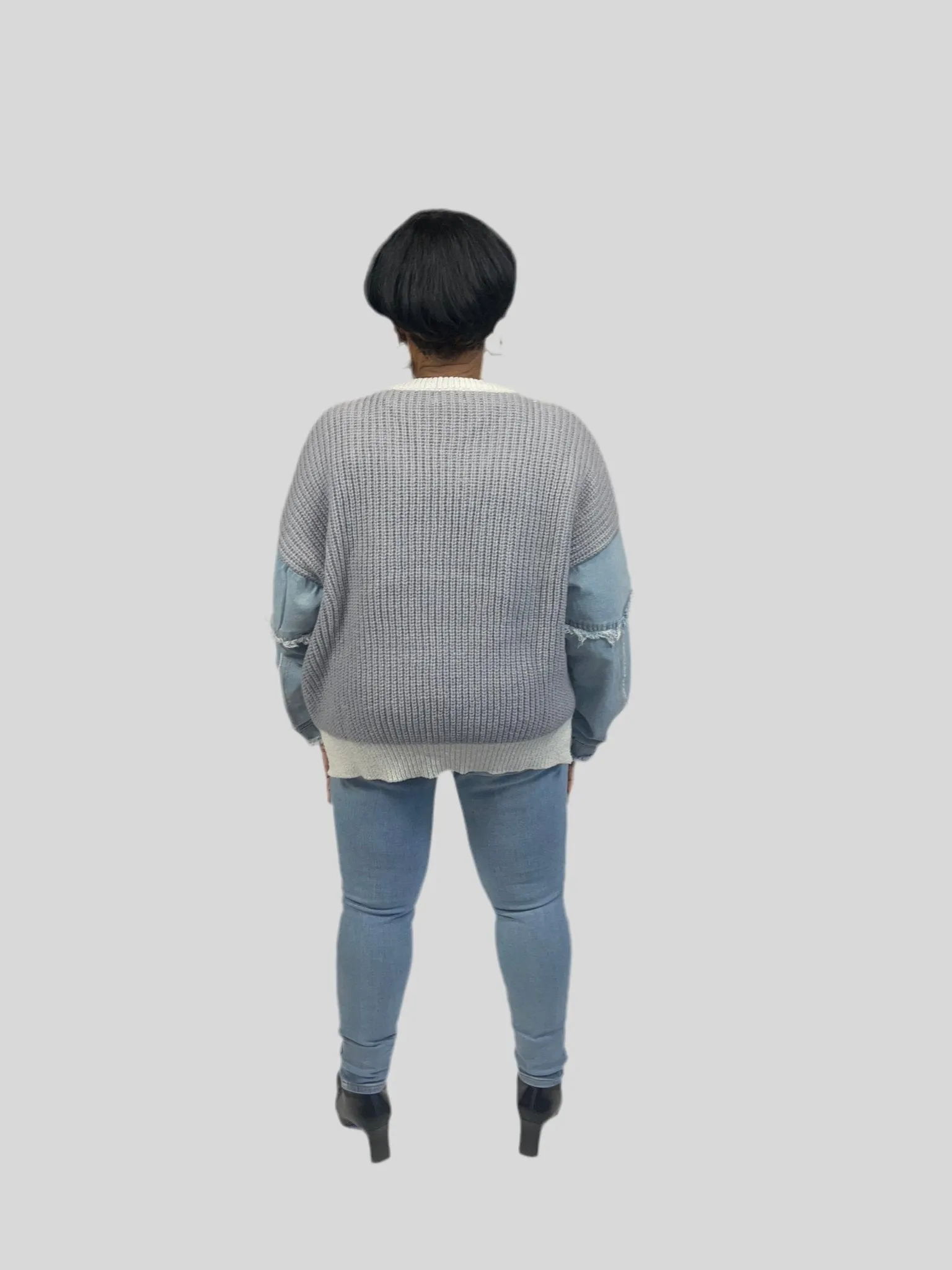 Freia Denim Sleeve Sweater