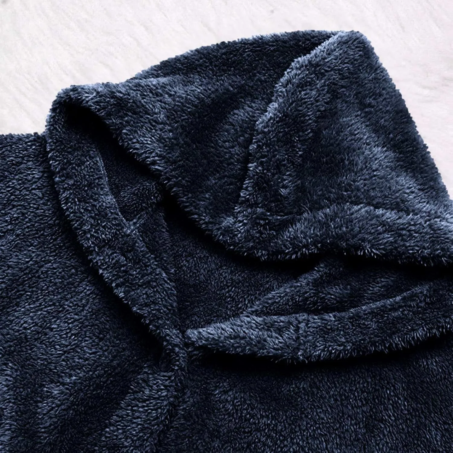 Fuzzy Fleece Hooded Button Down Jacket For Women Oversized Warm Winter Sherpa Cardigan Coat Loungewear