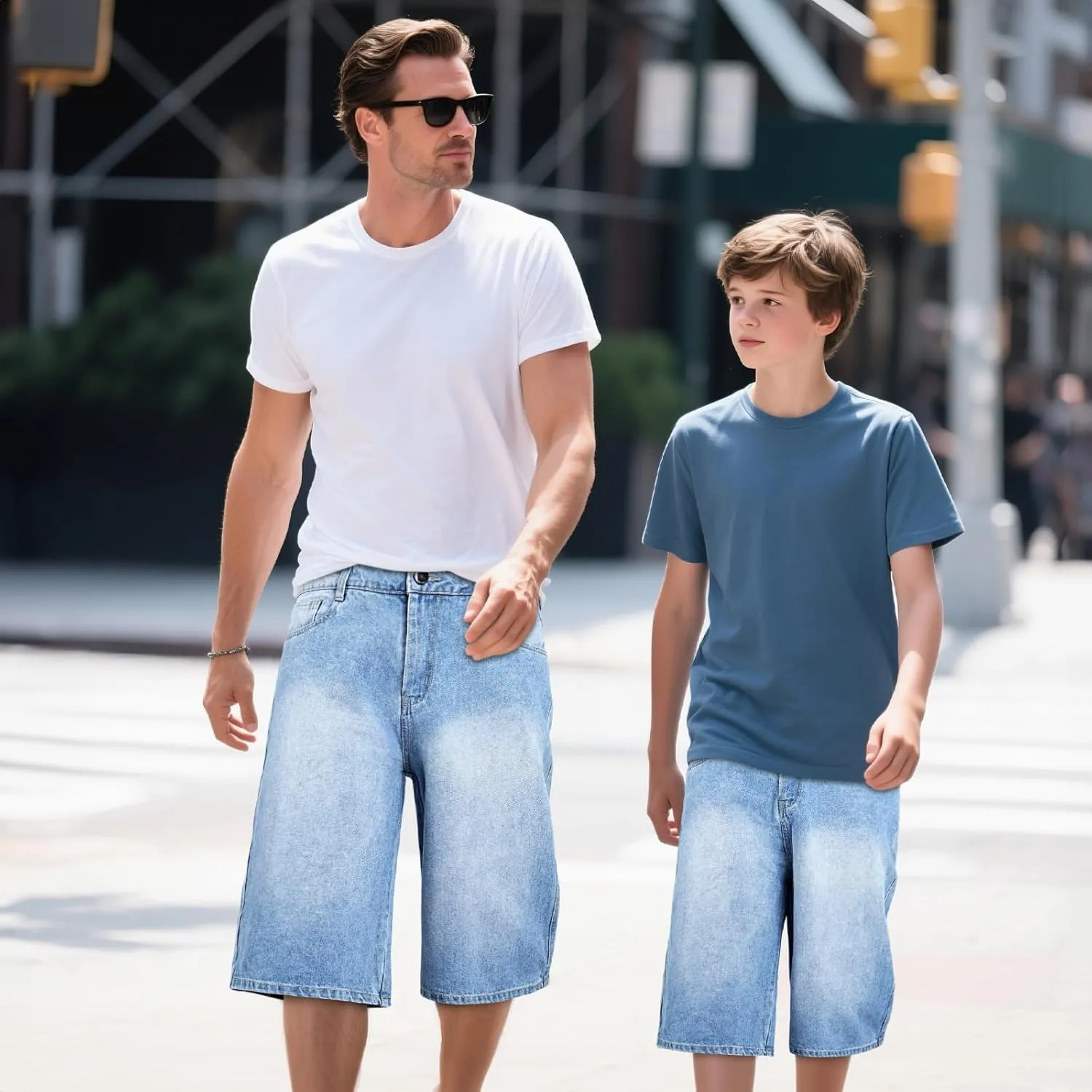 GINGTTO Mens Baggy Jean Shorts Loose Fit Long Denim Shorts Below Knee 15 Inch Inseam