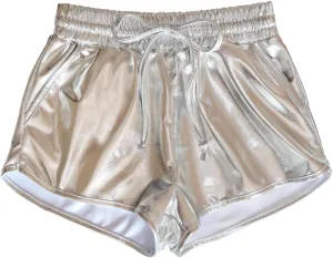 Girls Metallic Shorts Sparkly Hot Pants Kids Shiny Dance Costume Outfits Glitter Gymnastics Shorts