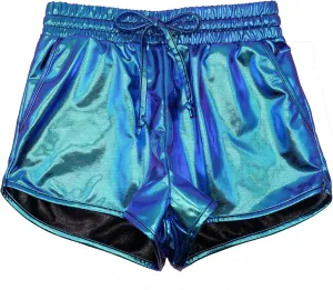 Girls Metallic Shorts Sparkly Hot Pants Kids Shiny Dance Costume Outfits Glitter Gymnastics Shorts