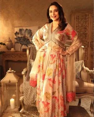 Gul Pastel Pink Madhuri Dixit Anarkali Set