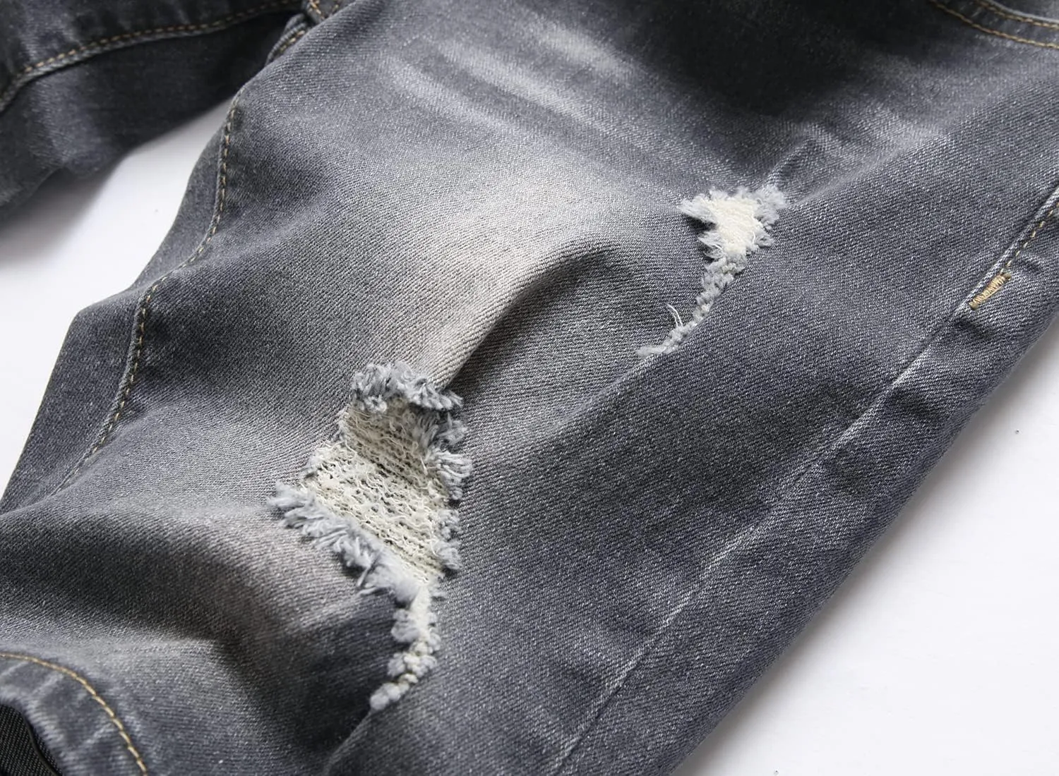 GUNLIRE Boy's Jean Shorts Stretch Ripped Distressed Slim Fit Fashion Denim Shorts with Pockets