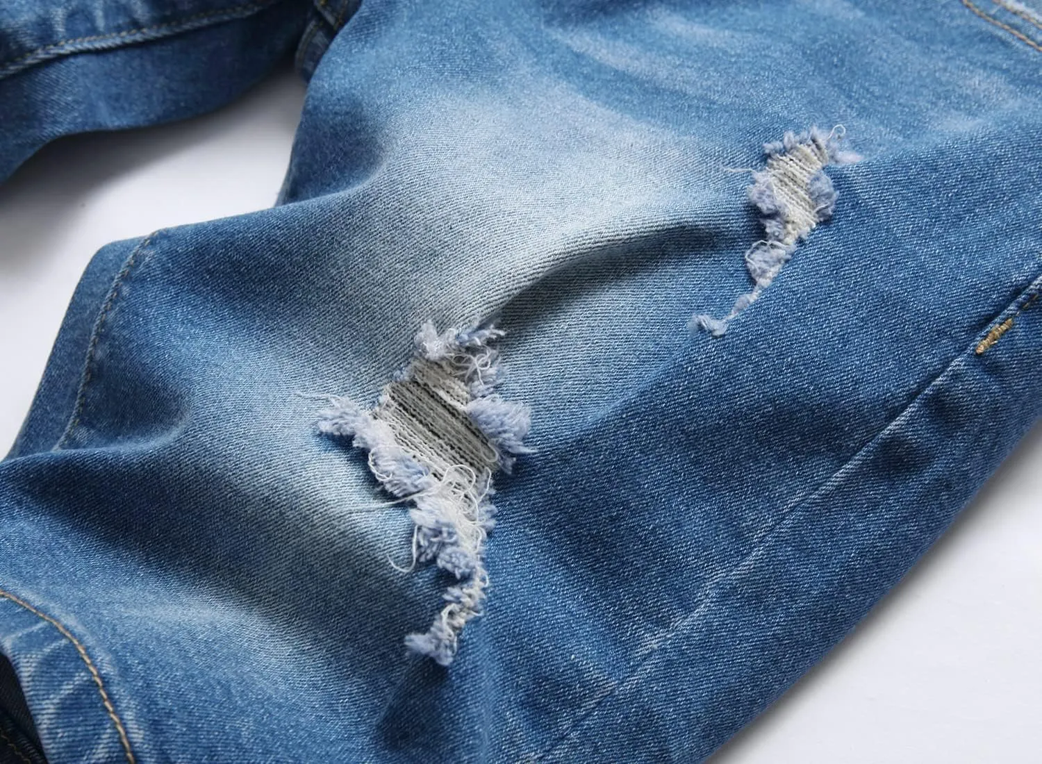 GUNLIRE Boy's Jean Shorts Stretch Ripped Distressed Slim Fit Fashion Denim Shorts with Pockets