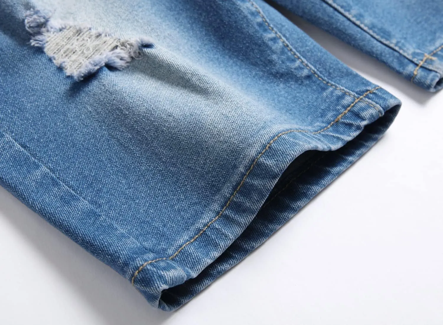 GUNLIRE Boy's Jean Shorts Stretch Ripped Distressed Slim Fit Fashion Denim Shorts with Pockets