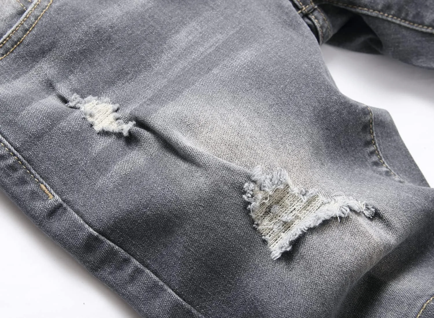 GUNLIRE Boy's Jean Shorts Stretch Ripped Distressed Slim Fit Fashion Denim Shorts with Pockets