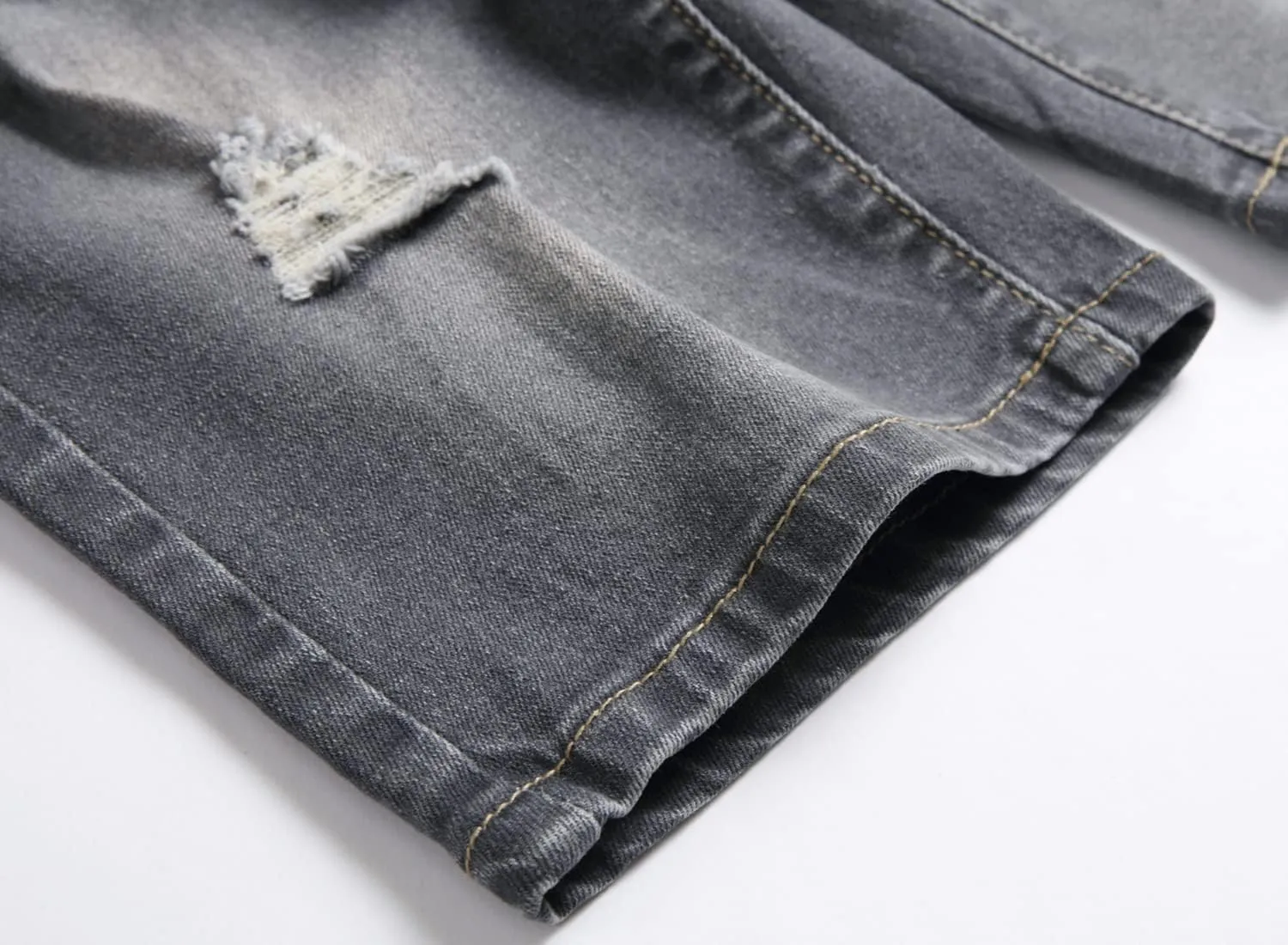 GUNLIRE Boy's Jean Shorts Stretch Ripped Distressed Slim Fit Fashion Denim Shorts with Pockets