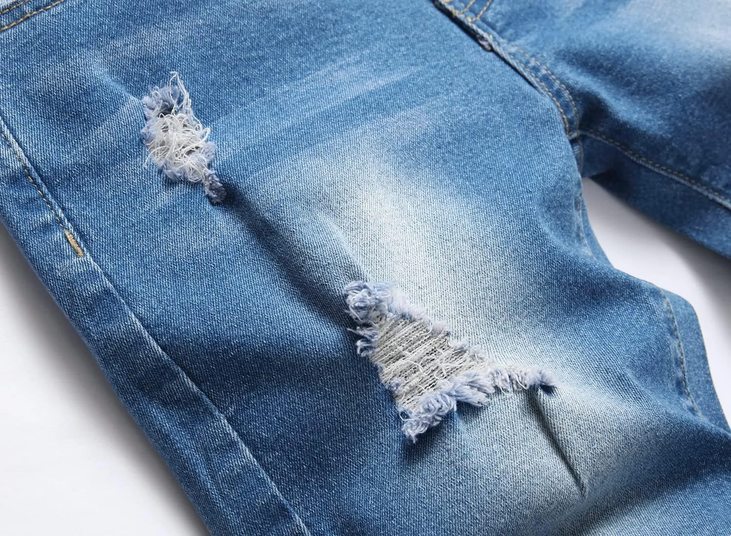 GUNLIRE Boy's Jean Shorts Stretch Ripped Distressed Slim Fit Fashion Denim Shorts with Pockets
