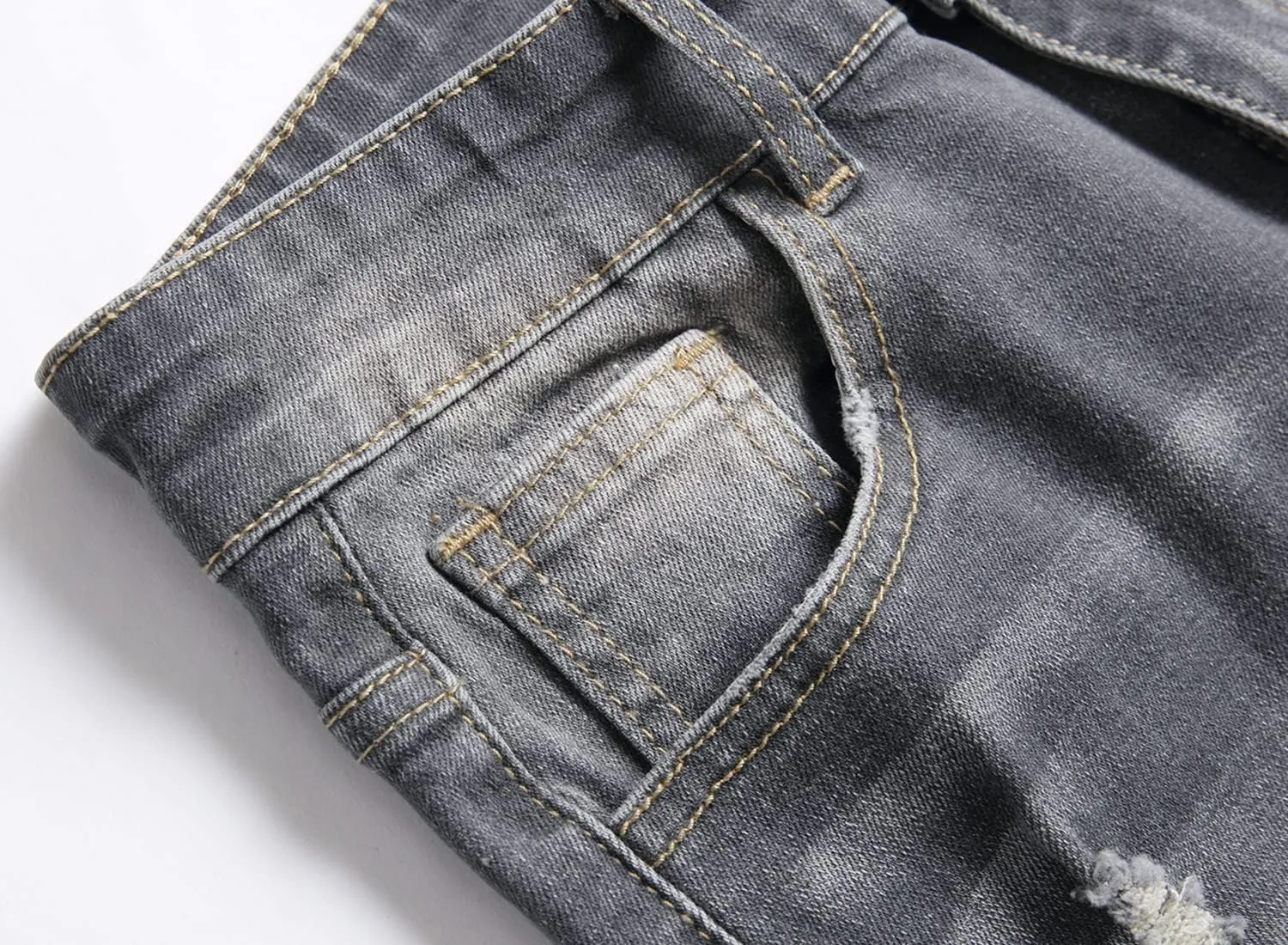 GUNLIRE Boy's Jean Shorts Stretch Ripped Distressed Slim Fit Fashion Denim Shorts with Pockets