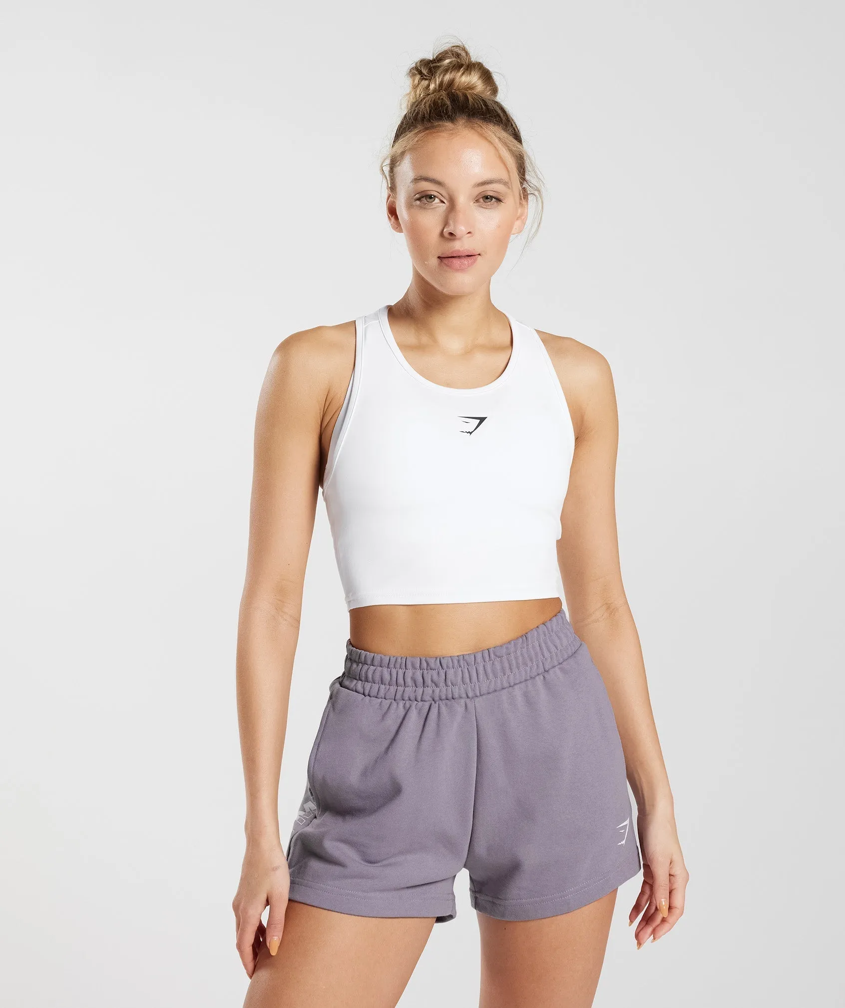 Gymshark Fraction Crop Tank - White